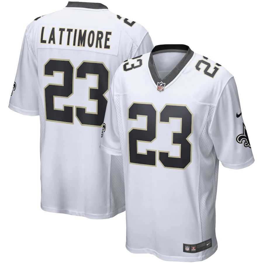 Men New Orleans Saints 23 Marshon Lattimore Nike White Game Player NFL Jersey